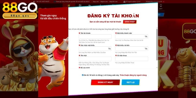 Đăng ký tài khoản tham gia nhận khuyến mãi hấp dẫn